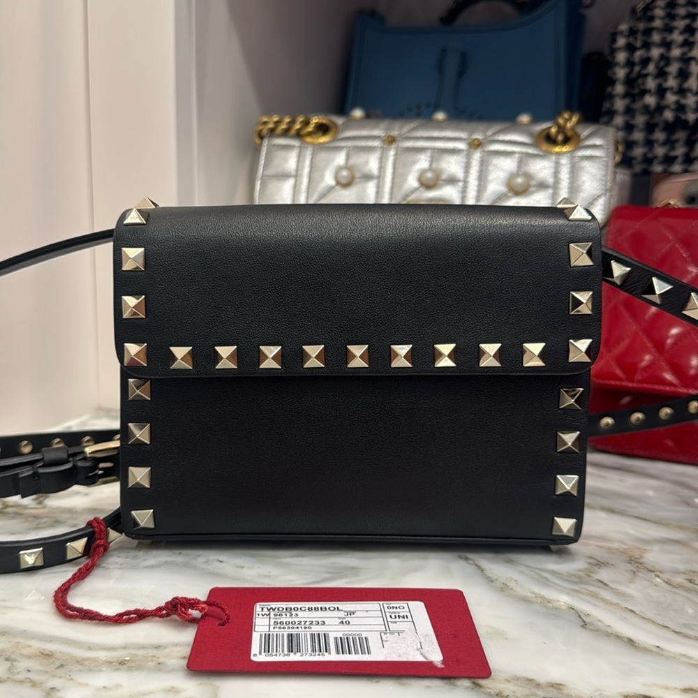 Valentino Black Rockstud Crossbody New with Tags